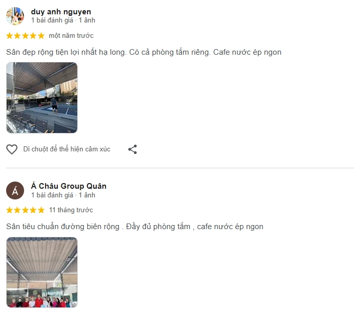 Đánh giá của người chơi tại sân Pickleball Bãi Cháy