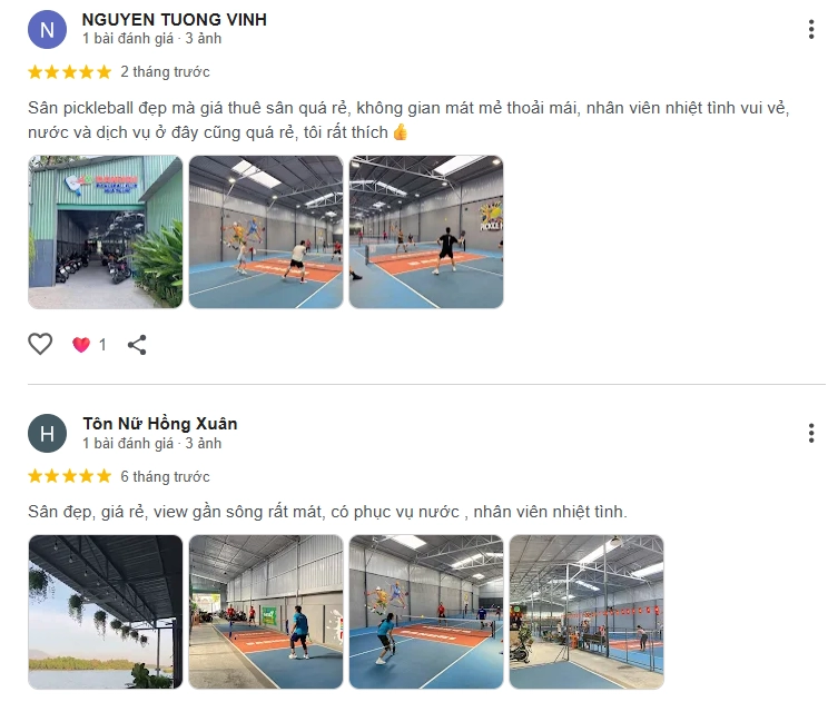 Đánh giá của người chơi tại sân Pickleball Banuri