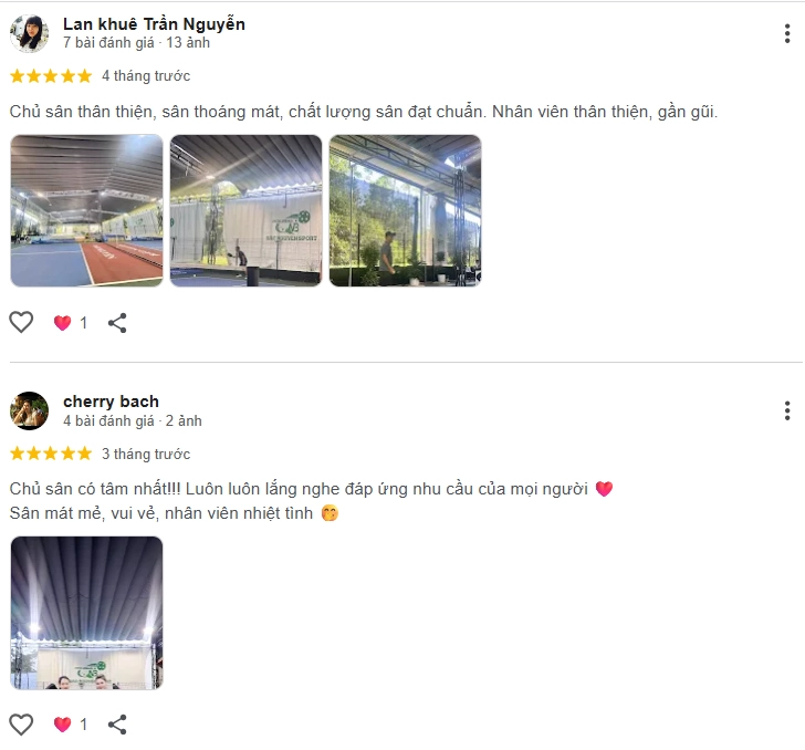 Đánh giá của người chơi tại sân Pickleball Bảo Nguyên