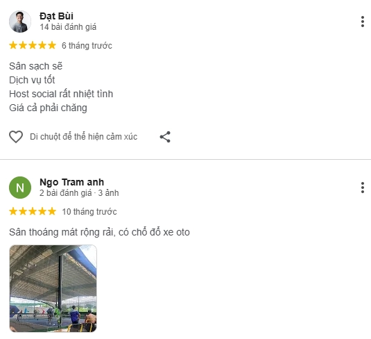 Đánh giá của người chơi tại sân Pickleball Bình Hưng
