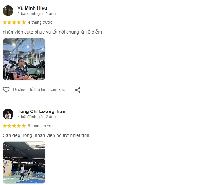 Đánh giá của người chơi tại sân Pickleball Bồ Đề