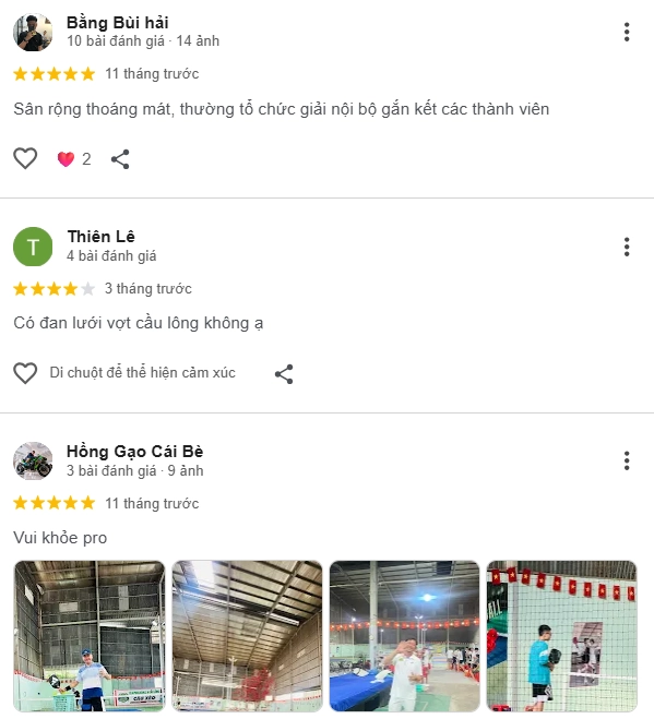 Đánh giá của người chơi tại sân Pickleball Cầu Xéo