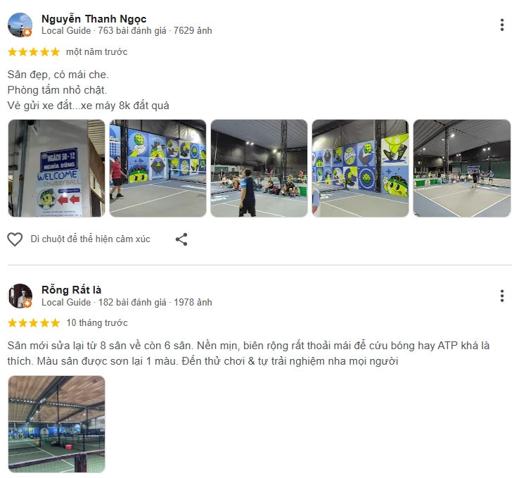 Đánh giá của người chơi tại sân Pickleball ChubbyBall