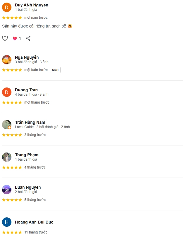 Đánh giá của người chơi tại sân Pickleball Coco Pickle Club