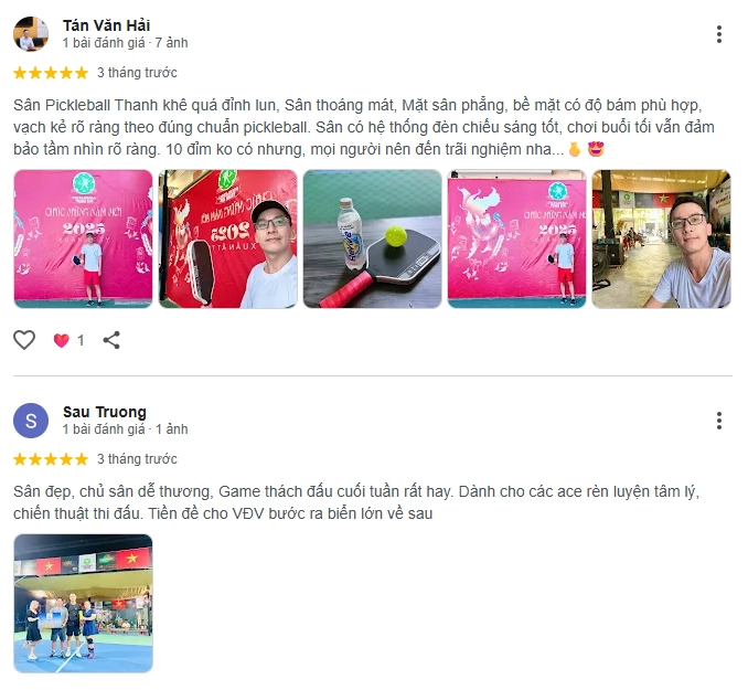 Đánh giá của người chơi tại sân Pickleball Cosevco Thanh Khê 3