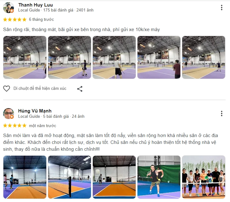 Đánh giá của người chơi tại sân Pickleball D'Lucky Quận 4