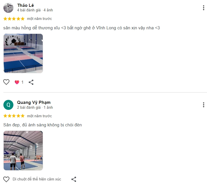 Đánh giá của người chơi tại sân Pickleball D-MAX