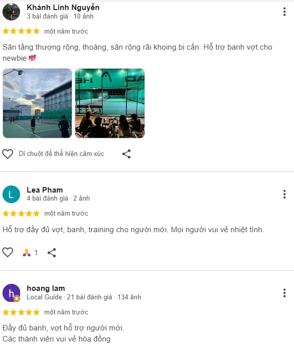 Đánh giá của người chơi tại sân Pickleball Da Nang Unity