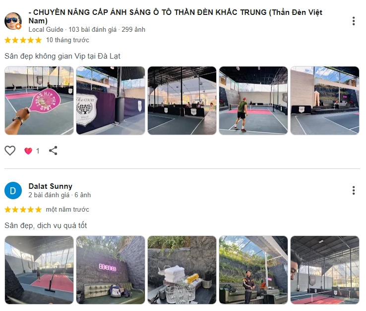 Đánh giá của người chơi tại sân Pickleball Dalat Clubhouse