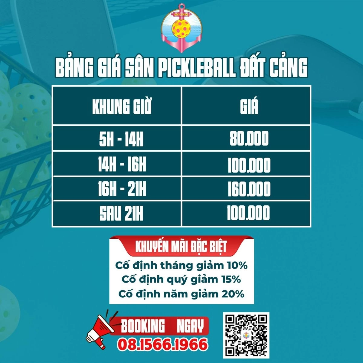 Bảng giá thuê sân pickleball đất cảng hải phòng