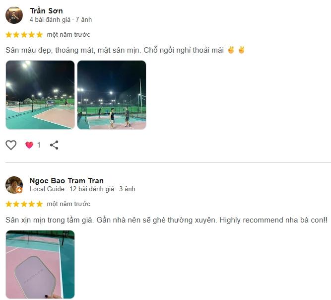 Đánh giá của người chơi tại sân Pickleball Dink Cow