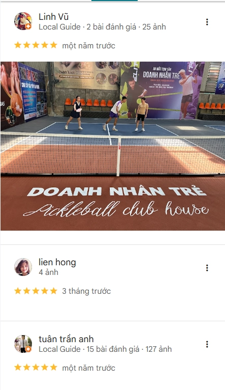Đánh giá của người chơi tại sân Pickleball Doanh Nhân Trẻ Tuyên Quang