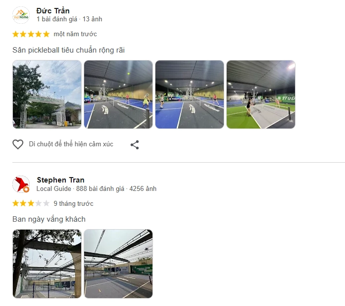Đánh giá của người chơi tại sân Pickleball Drop Shots