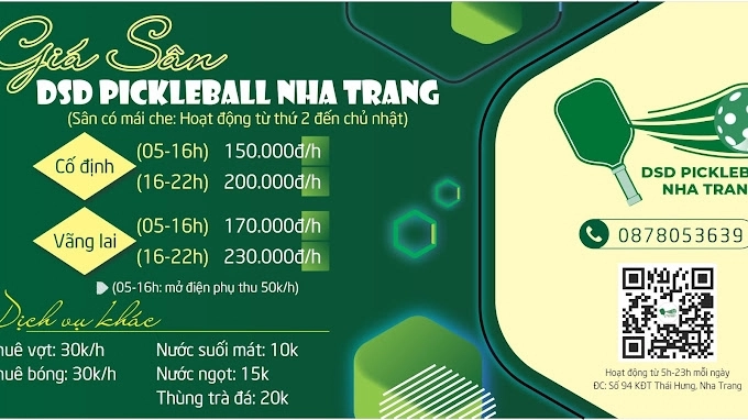 Giá thuê sân Pickleball DSD Nha Trang