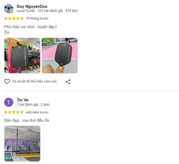 Đánh giá của người chơi tại sân Pickleball Funny