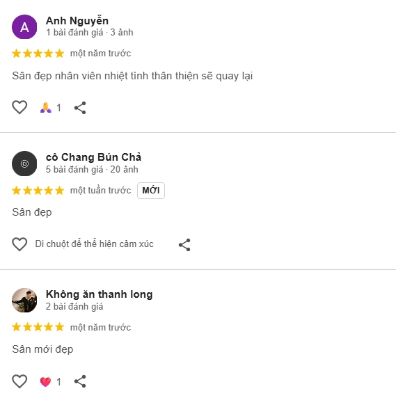 Đánh giá của người chơi tại sân Pickleball Gia Thuỵ