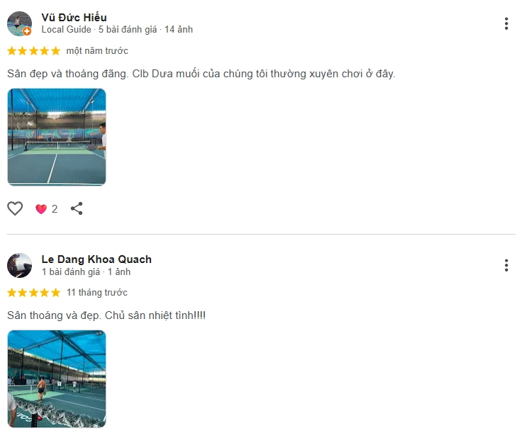 Đánh giá của người chơi tại sân Pickleball GOAT Cộng Hoà