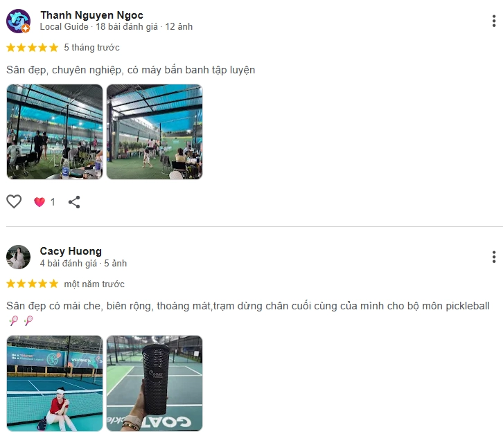 Đánh giá của người chơi tại sân Pickleball GOAT Cộng Hoà