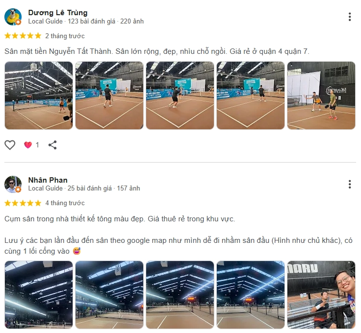 Đánh giá của người chơi tại sân Pickleball Granary
