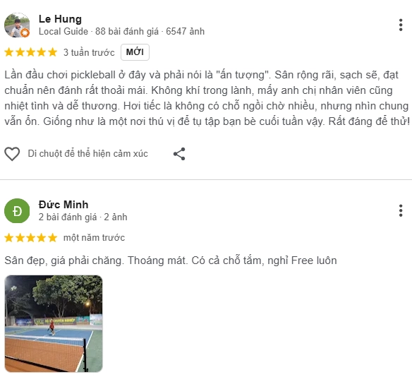 Đánh giá của người chơi tại sân Pickleball Hà Giang