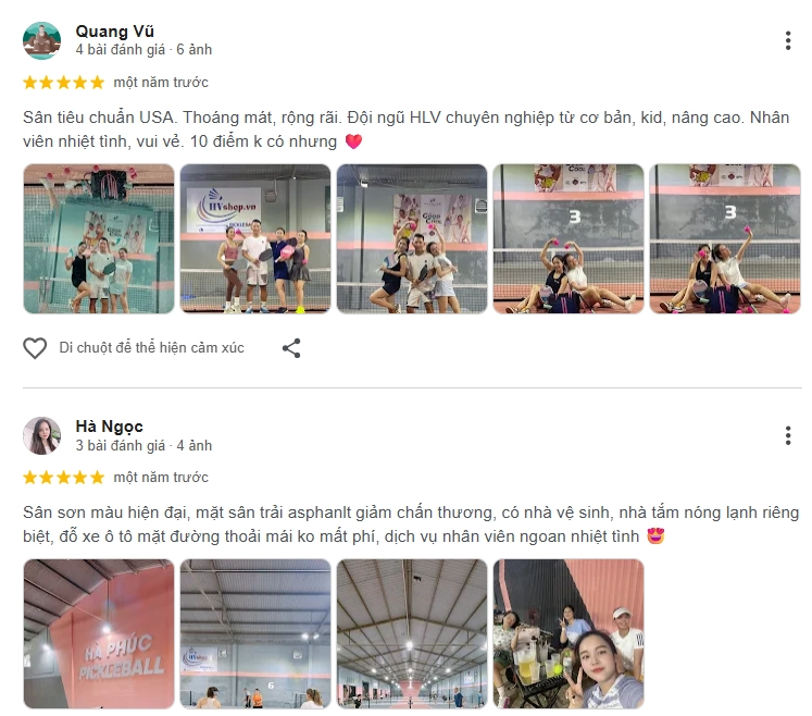Đánh giá của người chơi tại sân Pickleball Hà Phúc