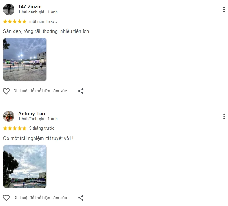 Đánh giá của người chơi tại sân Pickleball Hà Phương