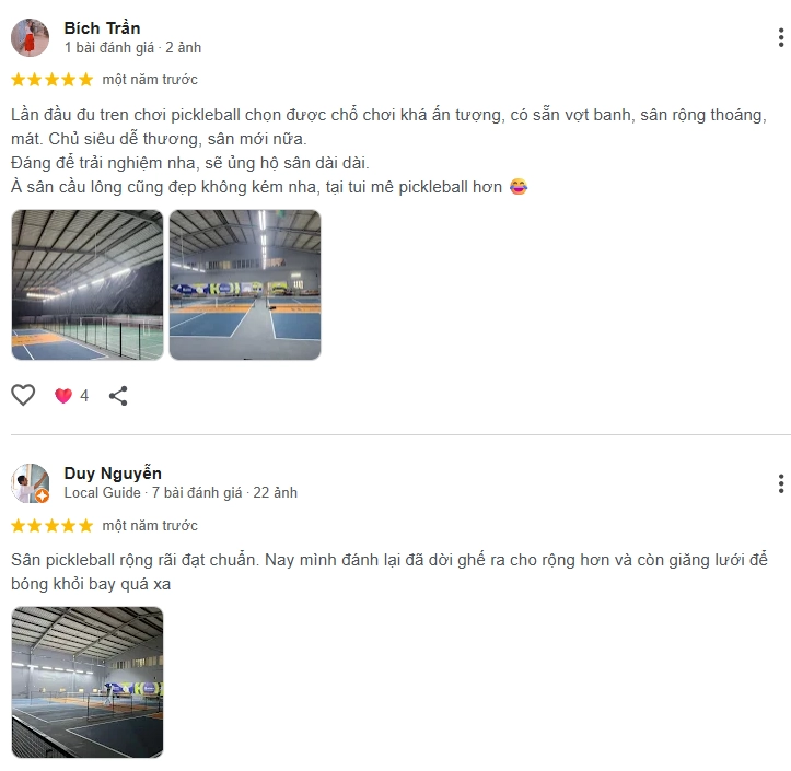Đánh giá của người chơi tại sân Pickleball HAAN