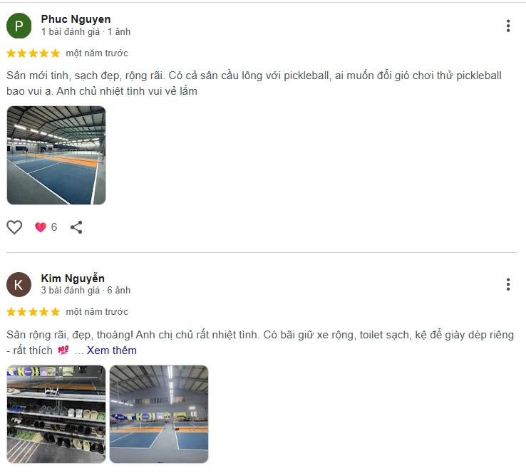Đánh giá của người chơi tại sân Pickleball HAAN