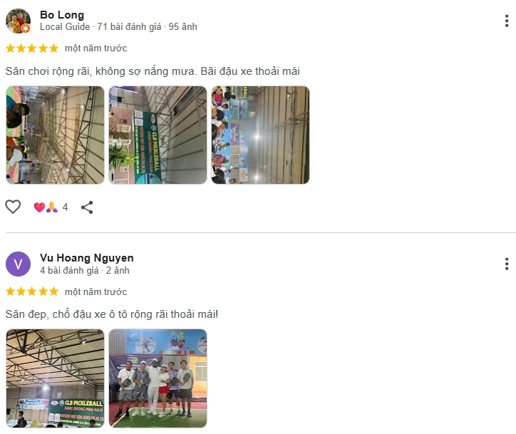 Đánh giá của người chơi tại sân Pickleball Hàng Không Phía Nam