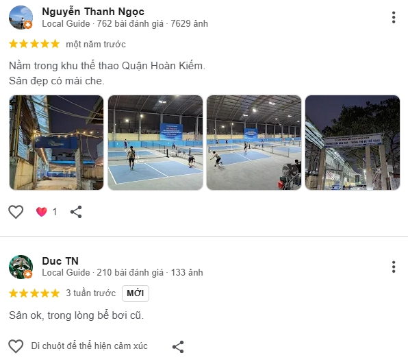 Đánh giá của người chơi tại sân Pickleball HK Sport