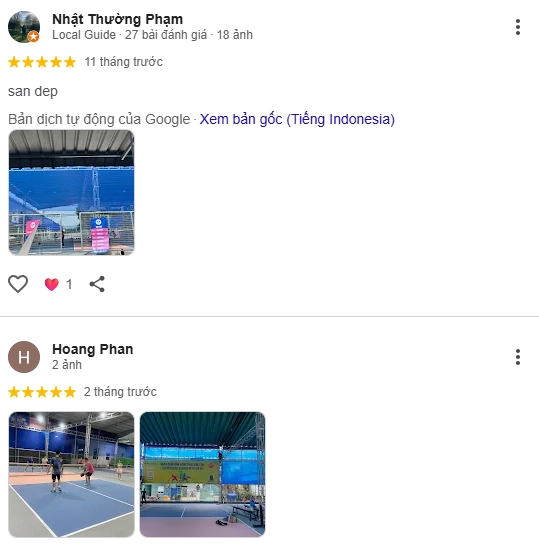 Đánh giá của người chơi tại sân Pickleball HM 2