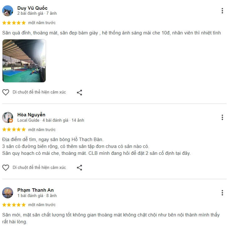Đánh giá của người chơi tại sân Pickleball Hồ Thạch Bàn