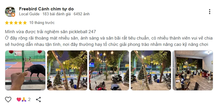  Đánh giá của người chơi tại sân Pickleball Hoa Giấy