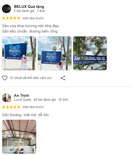 Đánh giá của người chơi tại sân Pickleball Hoà Lạc
