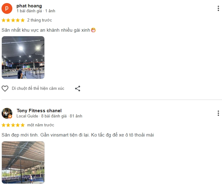  Đánh giá của người chơi tại sân Pickleball Hoa Phượng