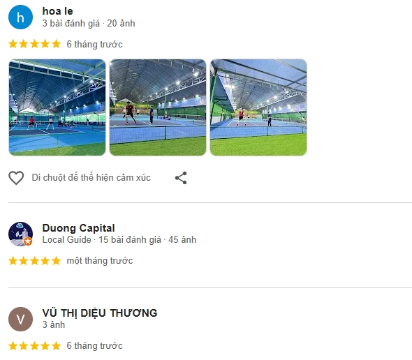 Đánh giá của người chơi tại sân Pickleball Hoà Xuân 1