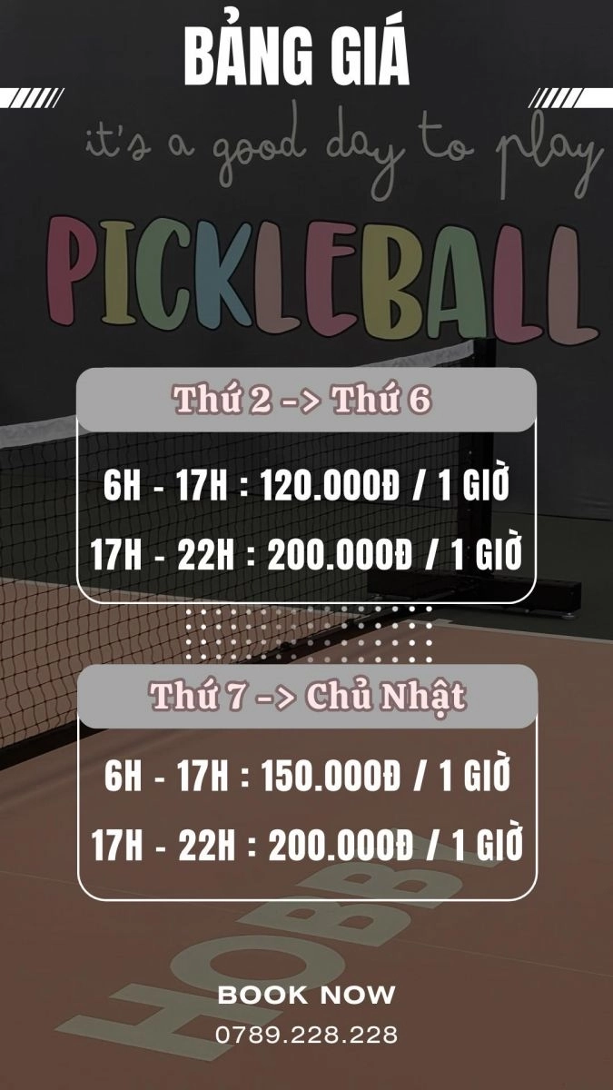 Giá thuê sân Pickleball Hobby