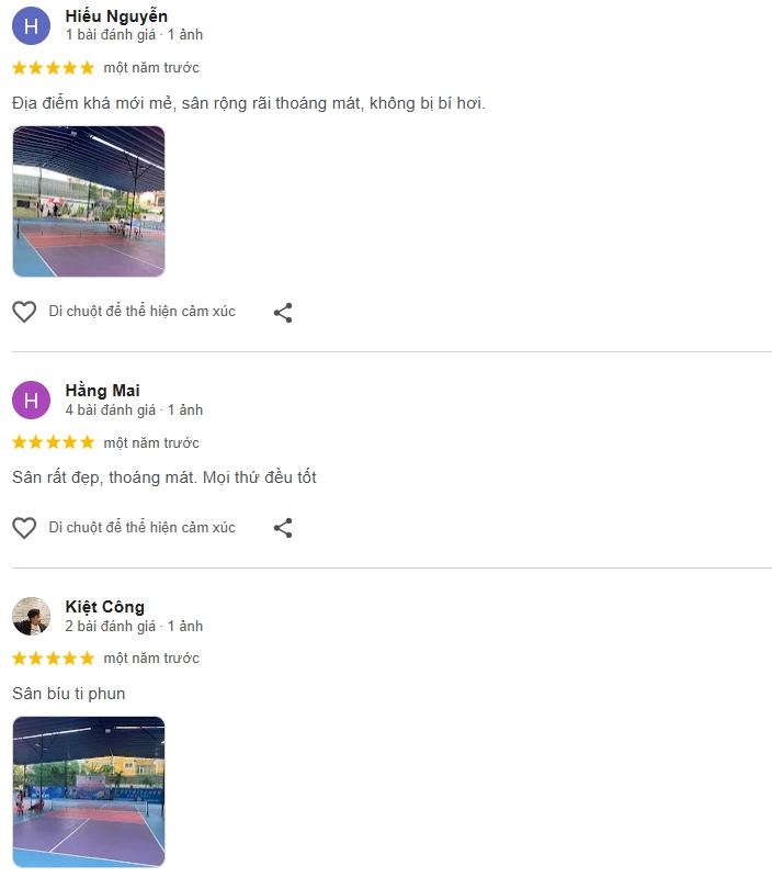 Đánh giá của người chơi tại sân Pickleball Hot Kitchen