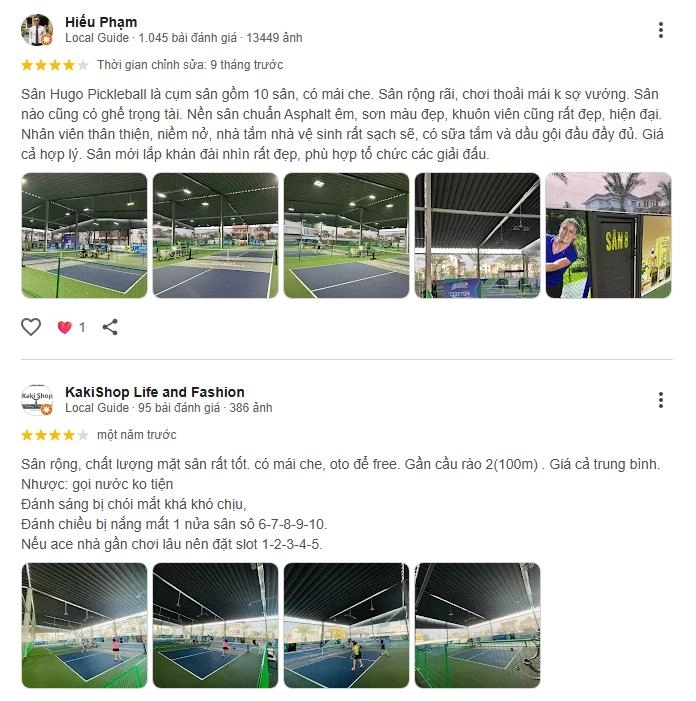 Phản hổi tích cực từ người chơi sau khi trải nghiệm sân Hugo Hải Phòng