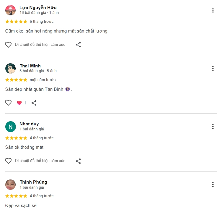 Đánh giá của người chơi tại sân Pickleball Icons