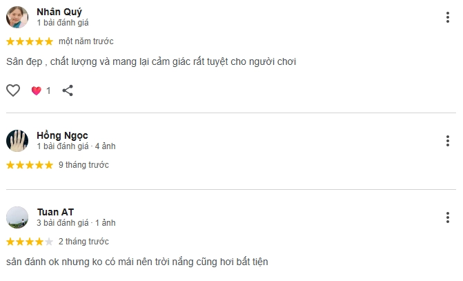 Đánh giá của người chơi tại sân Pickleball Joyful Club 1