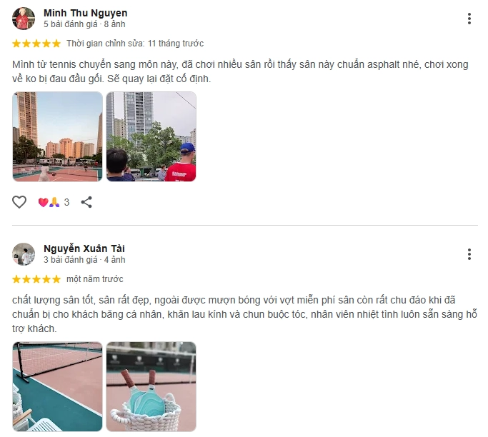 Đánh giá của người chơi tại sân Pickleball Joyful Club