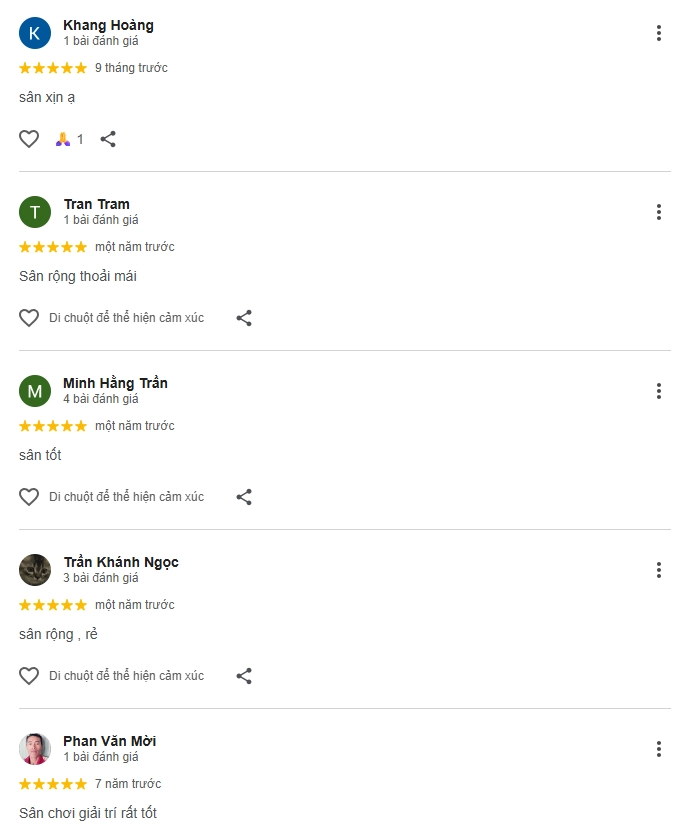 Đánh giá của người chơi tại sân Pickleball Kaka