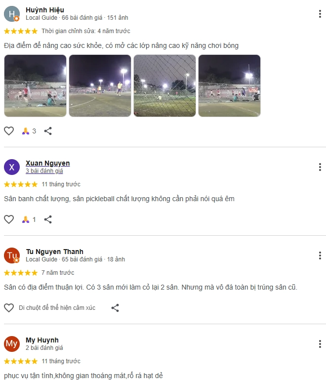 Đánh giá của người chơi tại sân Pickleball Kaka