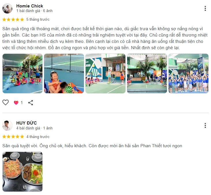 Đánh giá của người chơi tại sân Pickleball Khải Quân
