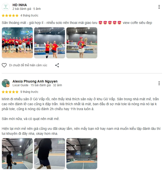 Đánh giá của người chơi tại sân Pickleball Khét Lẹt