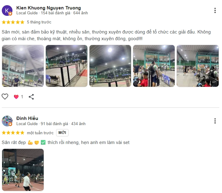 Đánh giá của người chơi tại sân Pickleball Kim Anh