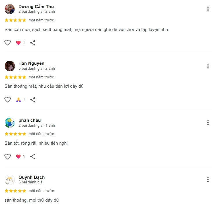 Đánh giá của người chơi tại sân Pickleball Kim Minh