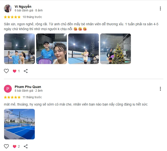Đánh giá của người chơi tại sân Pickleball Kingdom Saigon 1