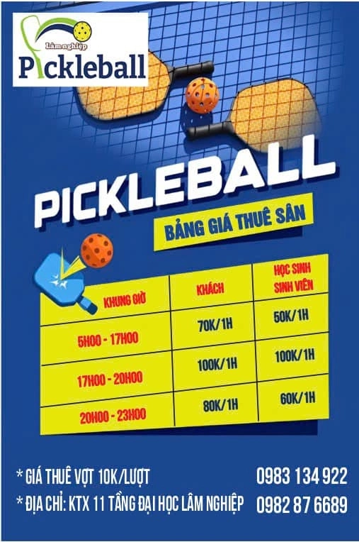 Giá thuê sân Pickleball T1 Đức Hoà